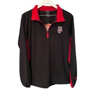 NWT Colosseum Wisconsin Badgers 1/4 Zip Pullover Jacket in Men's Size Medium